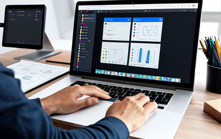 **
"A professional graphic designer, fully clothed in a modest and modern outfit, working on a UX/UI project at a bright and organized desk. The screen shows a wireframe of an app interface. Safe for work, appropriate content, perfect anatomy, correct proportions, well-formed hands, professional, digital art, high quality, family-friendly, natural pose."
**