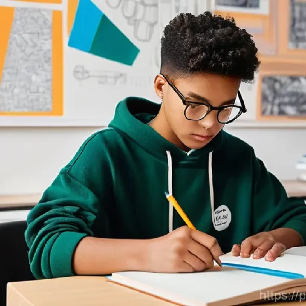 시각디자인 자격증 대비 문제집 추천 - **Prompt:** A young, focused design student, wearing a comfortable but stylish oversized hoodie and ...