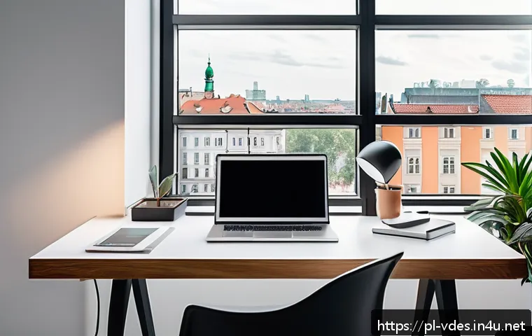 시각디자인 경력 개발 방법 - A modern creative workspace showcasing a Polish graphic designer deeply focused on their digital por...